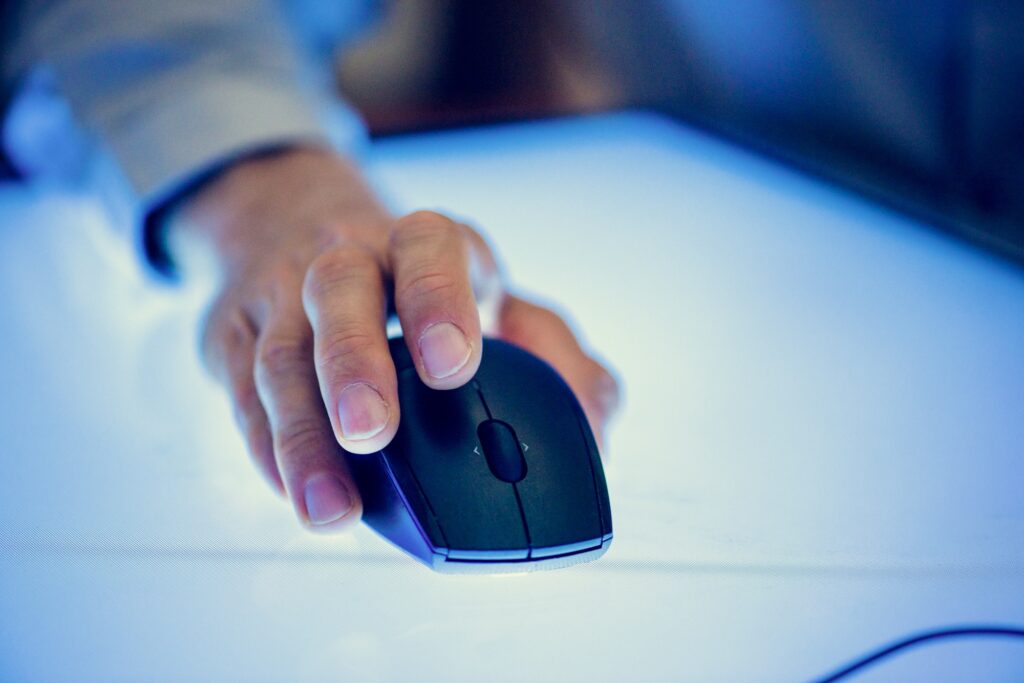 Hand holding using mouse clicking