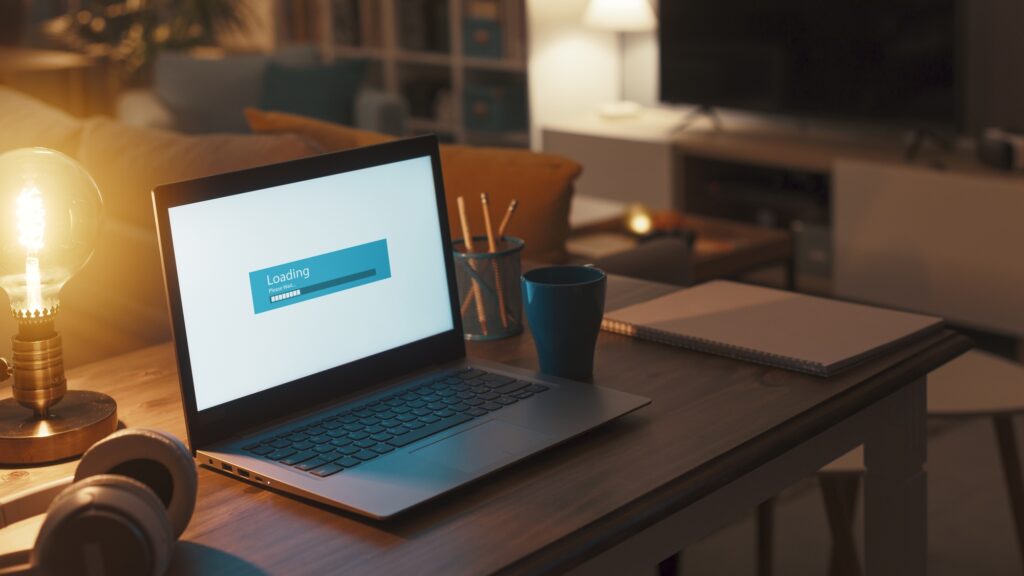 Loading bar on a laptop