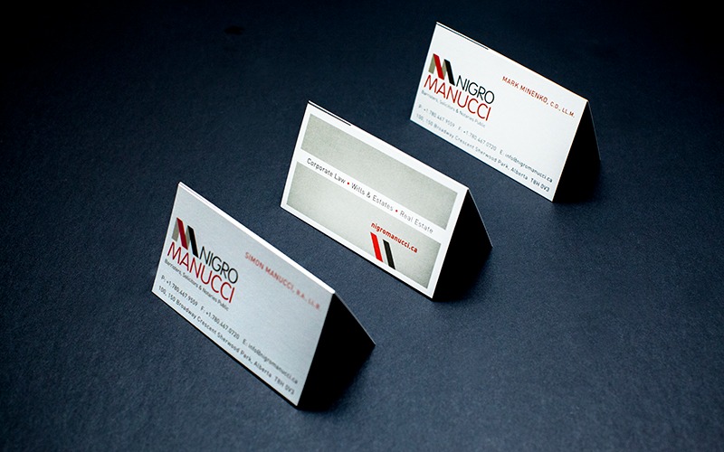 Nigro Manucci business card tent display
