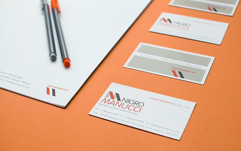 Nigro Manucci business cards and stationery